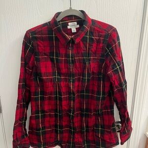 L.L. Bean Red and Black Plaid Shirt
